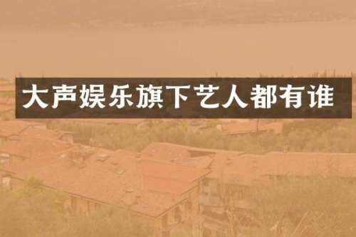 大声娱乐旗下艺人都有谁