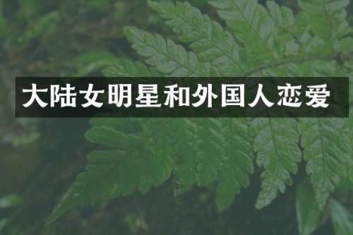 大陆女明星和外国人恋爱