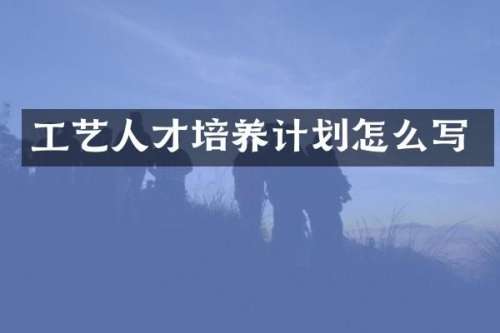 工艺人才培养计划怎么写