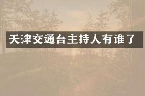 天津交通台主持人有谁了