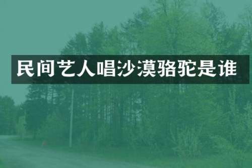 民间艺人唱沙漠骆驼是谁