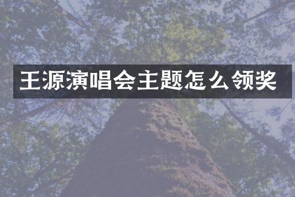 王源演唱会主题怎么领奖