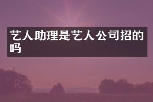 艺人助理是艺人公司招的吗