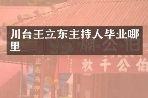 川台王立东主持人毕业哪里