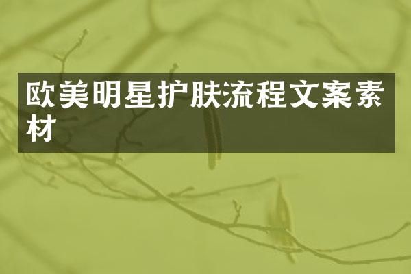 欧美明星护肤流程文案素材