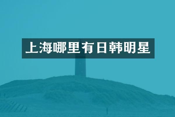 上海哪里有日韩明星