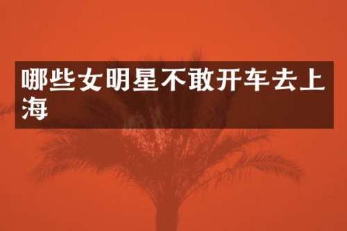哪些女明星不敢开车去上海