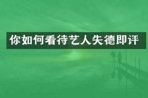 你如何看待艺人失德即评