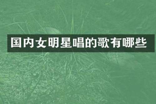 国内女明星唱的歌有哪些