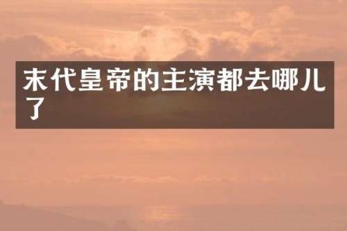末代皇帝的主演都去哪儿了