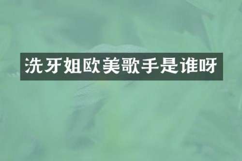 洗牙姐欧美歌手是谁呀