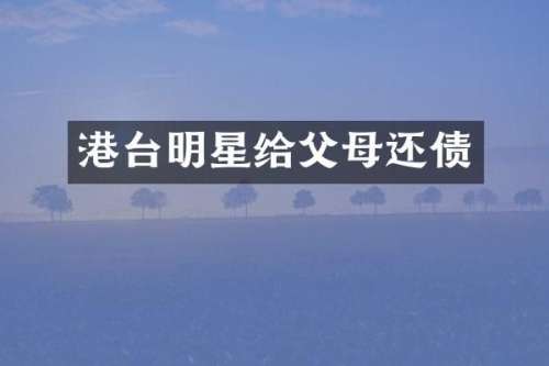 港台明星给父母还债