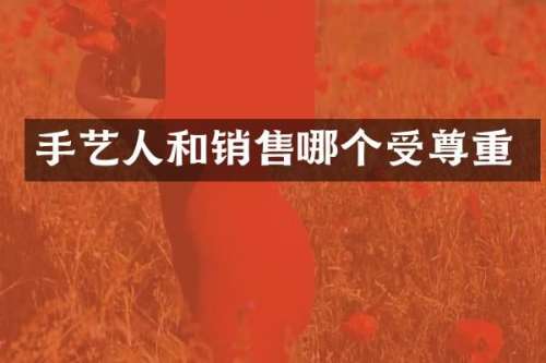 手艺人和销售哪个受尊重