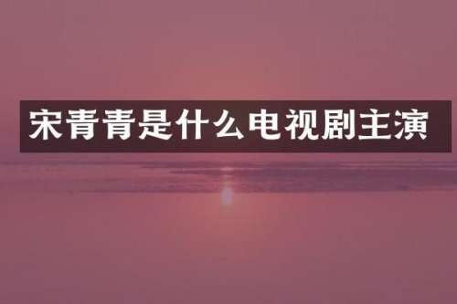 宋青青是什么电视剧主演