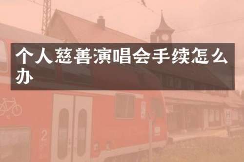 个人慈善演唱会手续怎么办
