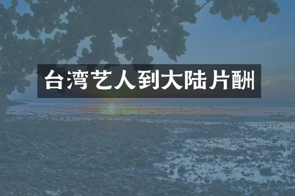 台湾艺人到大陆片酬
