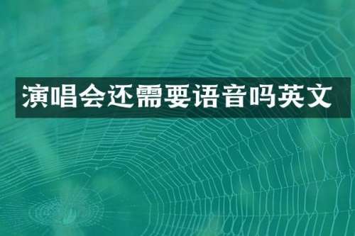 演唱会还需要语音吗英文