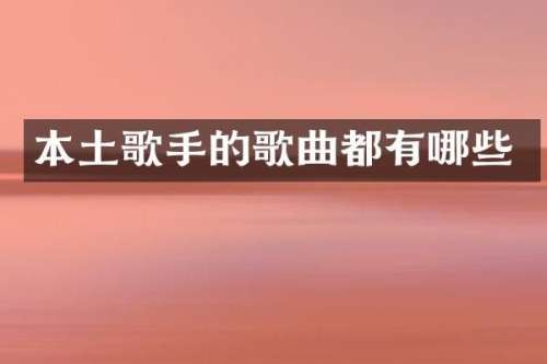 本土歌手的歌曲都有哪些
