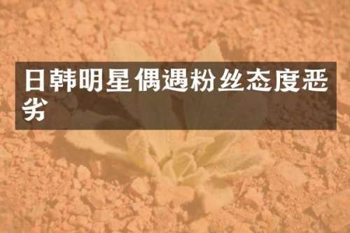 日韩明星偶遇粉丝态度恶劣