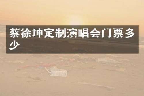 蔡徐坤定制演唱会门票多少