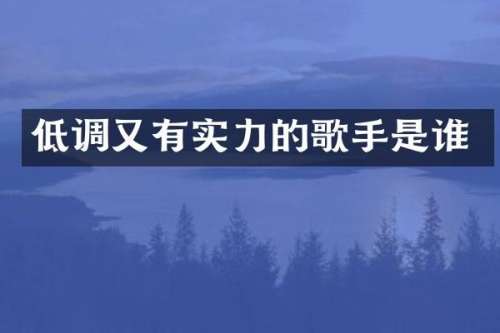 低调又有实力的歌手是谁