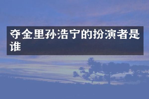 夺金里孙浩宁的扮演者是谁