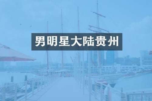 男明星大陆贵州