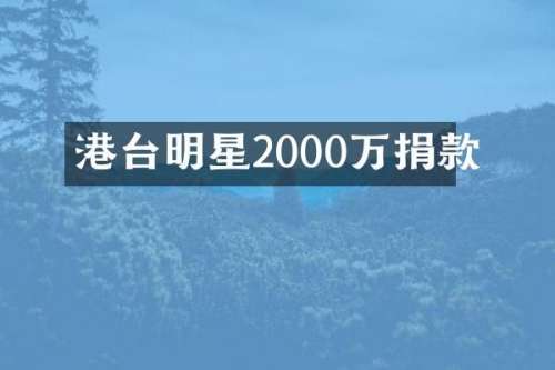 港台明星2000万捐款