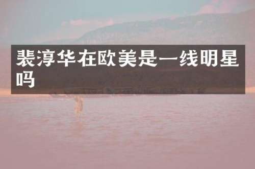 裴淳华在欧美是一线明星吗