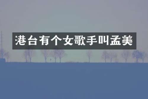 港台有个女歌手叫孟美