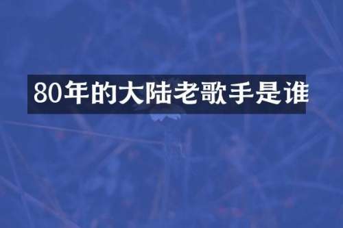 80年的大陆老歌手是谁