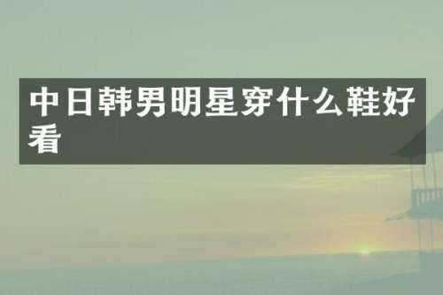 中日韩男明星穿什么鞋好看