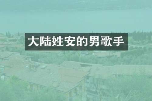大陆姓安的男歌手