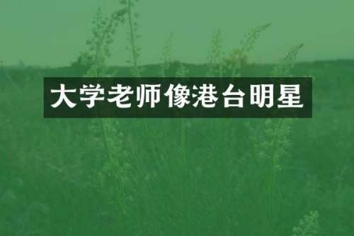 大学老师像港台明星