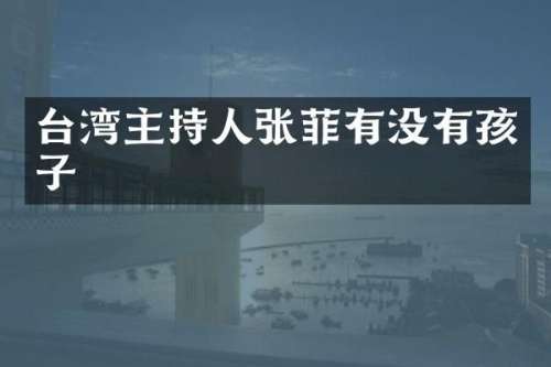台湾主持人张菲有没有孩子