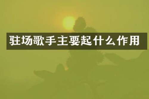 驻场歌手主要起什么作用