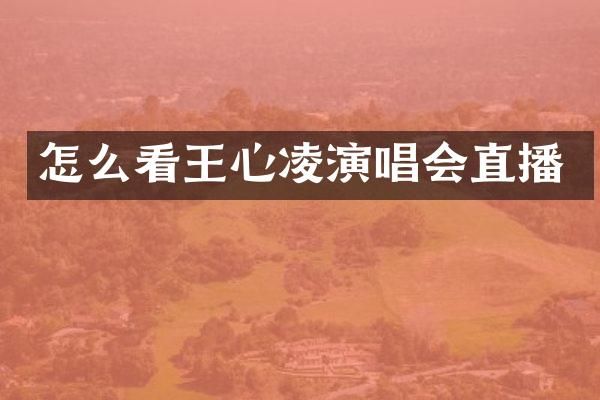怎么看王心凌演唱会直播