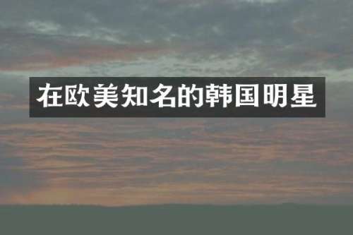 在欧美知名的韩国明星