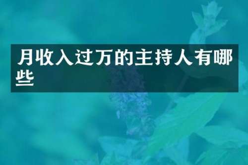月收入过万的主持人有哪些