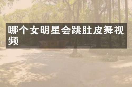 哪个女明星会跳肚皮舞视频