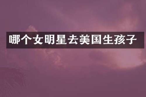 哪个女明星去美国生孩子