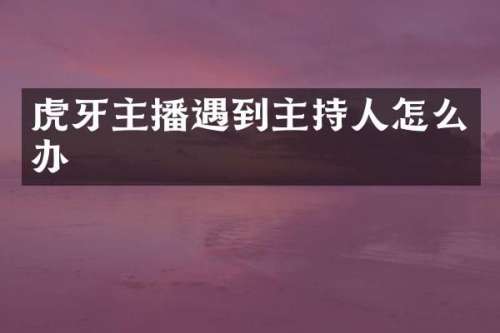 虎牙主播遇到主持人怎么办