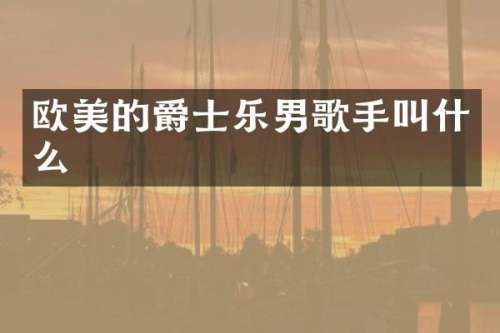 欧美的爵士乐男歌手叫什么