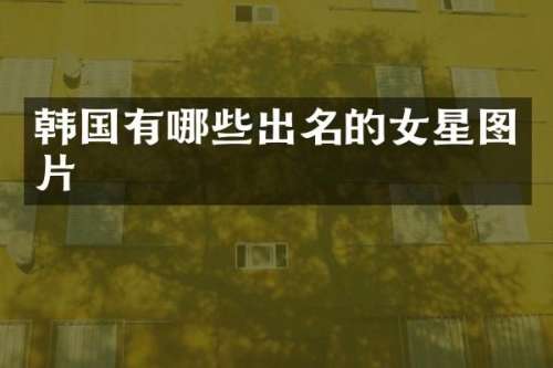 韩国有哪些出名的女星图片