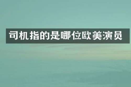 司机指的是哪位欧美演员