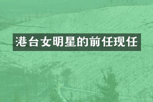 港台女明星的前任现任