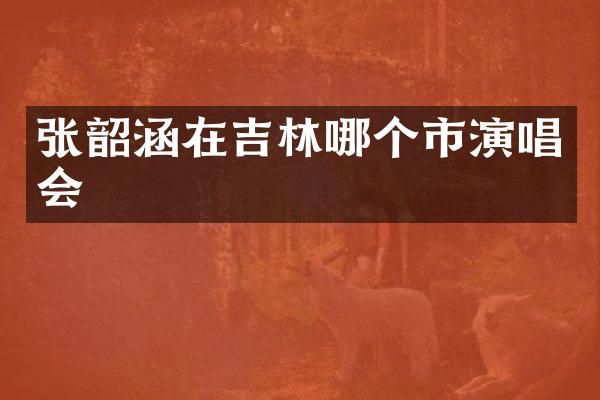 张韶涵在吉林哪个市演唱会