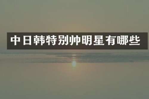 中日韩特别帅明星有哪些