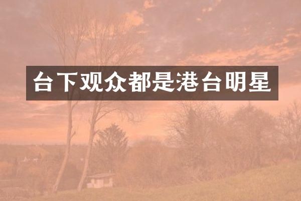台下观众都是港台明星
