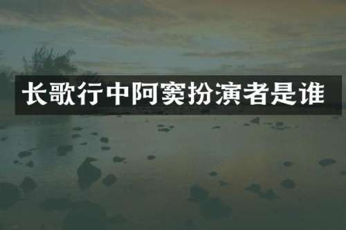 长歌行中阿窦扮演者是谁